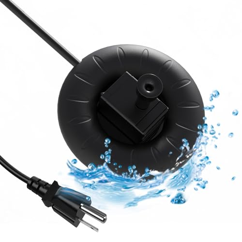 lollyes Bird Bath Heater with Fountain Pump 70W Black, Heated Bird Baths for Outdoor in Winter, with Thermostatically Controlled and 3.3ft Cord, Heated Bird Bath, Birdbath Deicer for Garden Birdbath