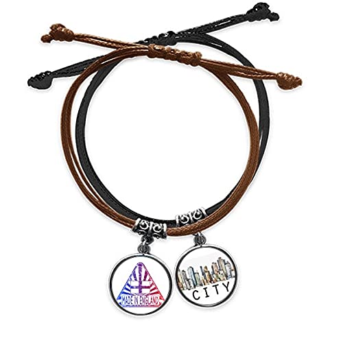 Bracelet Angleterre Royaume-Uni réglable en cuir fini les bijoux cassés
