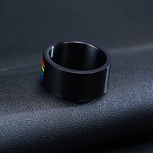 Cadenas de acero inoxidable parejas collar grabado arco iris LGBT 5