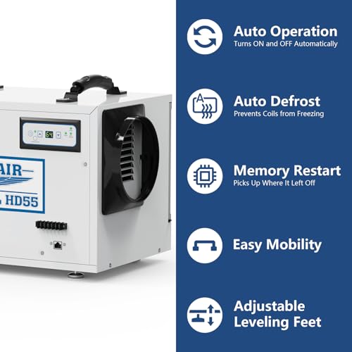 Image of ALORAIR 120 Pints Commercial Dehumidifier with Drain Hose for Crawl Space