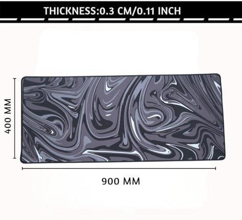 Image of Saco XXL Gaming Mouse Pad for PC - Large Desk Mat 900x400x3mm, Extended Non-Slip Rubber Base, Waterproof Surface, Marble Design, Big Keyboard Mouse Pad for Office & Home Setups