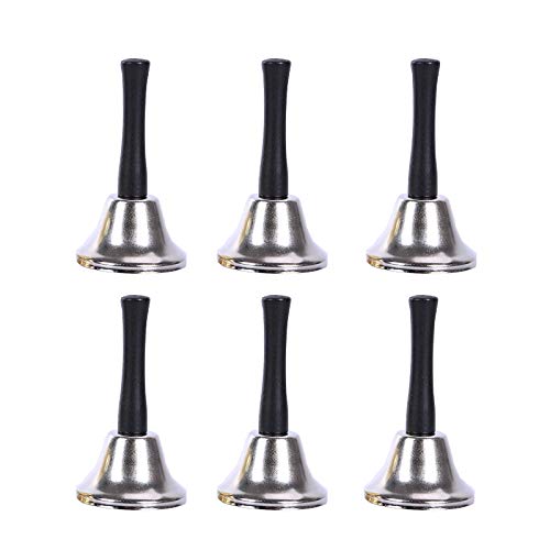 Begchy 6 unités, réception noble, dîner, , hôtel, cloche à main, sonnette scolaire, sonnette d'appel de restaurant, sonnette de service, argenté