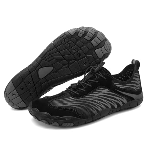 Image of UBFEN Water Shoes for Men Women Quick Dry Swim Aqua Socks | Lightweight Barefoot-style Fit, Rubber Sole, Hiking, Fishing, Kayaking, Beach, Pool, Boating, Diving And Water-to-land Wear