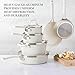 Martha Stewart Heathland Premium Nonstick PFA Free Ceramic Interior 10-Piece Tapered Aluminum Cookware Set - Linen White