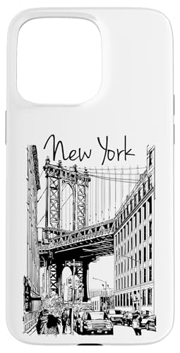 New York City Skyline Sketch Drawing Illustration Graphic X}zP[X iPhone 15 Pro Max p