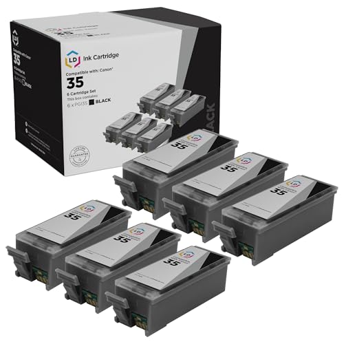 LD Products Compatible Ink Cartridge Replacement for Canon PGI35 (Black, 6-Multipack) Compatible with the Following Printer Models Canon PIXMA iP100 iP110