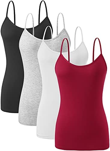 vislivin Damen Leibchen Spaghettiträger Tank Tops Verstellbares Unterhemd