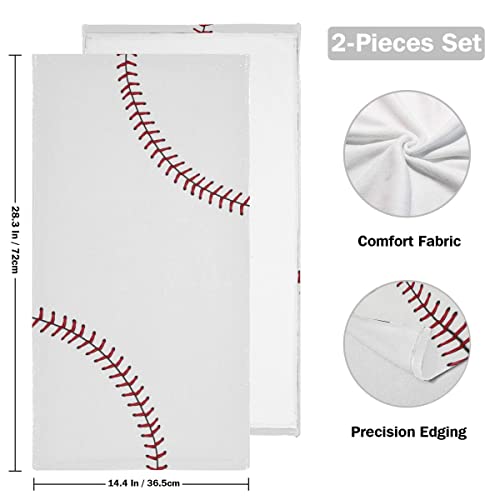 Sports Baseball Hand Towels 2 Pcs Stitches Softball Lace Face Towel Soft Thin Guest Towel For Hotel Gym Guest Home Decorative #TOP1