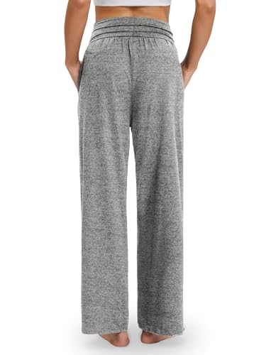 Image of Gracyoga Wide Leg Yoga Pants for Women Casual Loose Cozy Sweatpants High Waisted Lounge Pajama Flowy Pants With Pockets