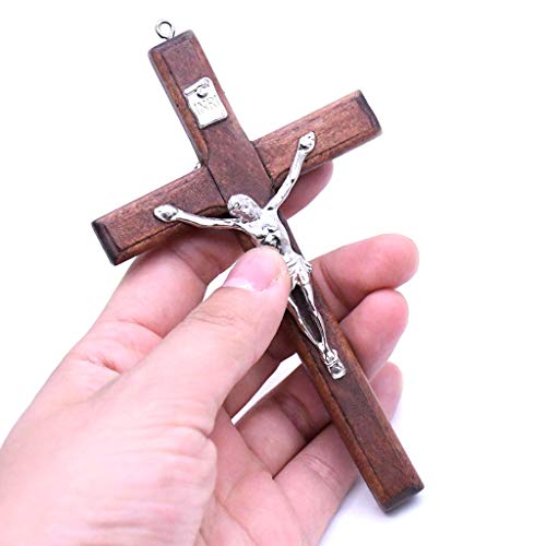 ERUYN 5x Houten Christus Jezus Kruis Lijden Standbeeld Religieus Gebed Kruisbeeld Hanger Beige Wit - Image 5
