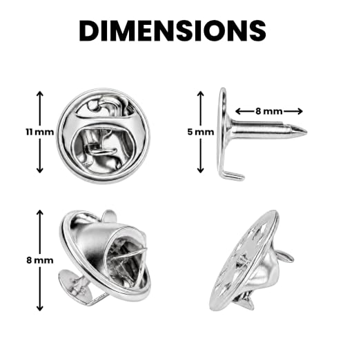 Image of (Pack of 25) Butterfly Metal Clutch Locking Clasp Pin Backs for Badge, Craft and Jewellery Making, Tie Clip Pin Label Clasps Fastener