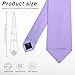 Mens Lavender Tie Solid Necktie 3.15