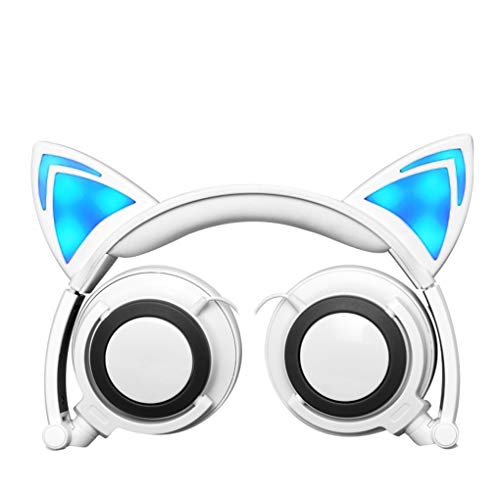 Yihaifu 3.5mm Cat Ear Headphones Earphone Over-Ear Gaming Headset for Cell Phone PC Laptop