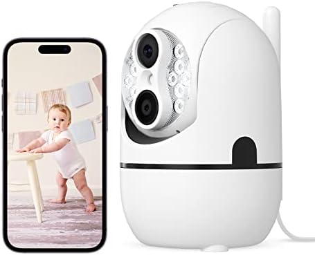Rreslicam Dual Lens Pan/Tilt/Zoom Indoor Security Camera with 10X Hybrid Zoom, Wireless 2.4GHz WiFi Home Camera with Color Night Vision, Video Camera Compatible with Alexa, 2-Way Audio, SD & Cloud