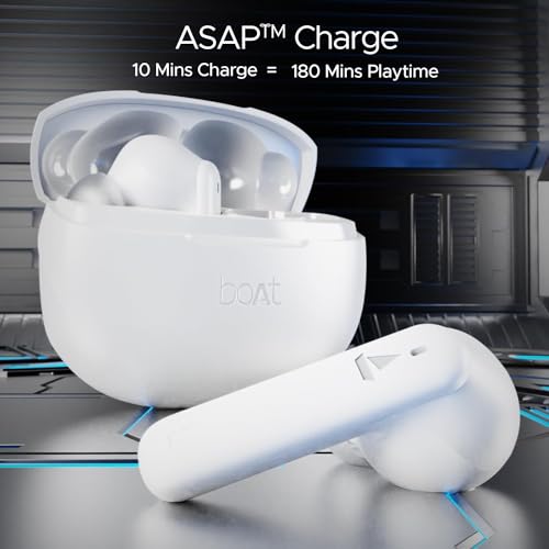 Image of Boat Airdopes 170 TWS in Ear Earbuds with 50H Playtime, Quad Mics Enx Tech, Low Latency Mode, 13Mm Drivers, ASAP Charge, Ipx4, Iwp, Touch Controls & Bt V5.3(Frost White)