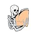 Skeleton Holding Butt Pin Brooch, Viral Meme Dark Humor Enamel Pin, Funny Gift For Sarcastic Sassy Friend, Morbid Humor Brooches, Peach Butt Lapel Badge, Internet Joke, Silly Skeleton Meme Accessories