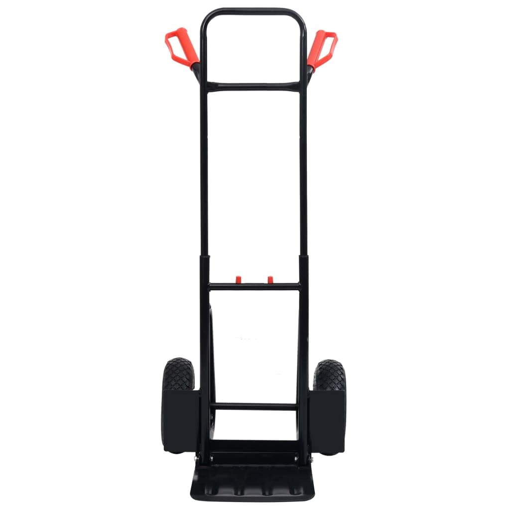 vidaXL Carrito de Mano Telescópico Manual Plataforma Plegable Soporte Transporte Elevada Portátil Sacos Carretilla de Carga 200 kg Negro y Rojo