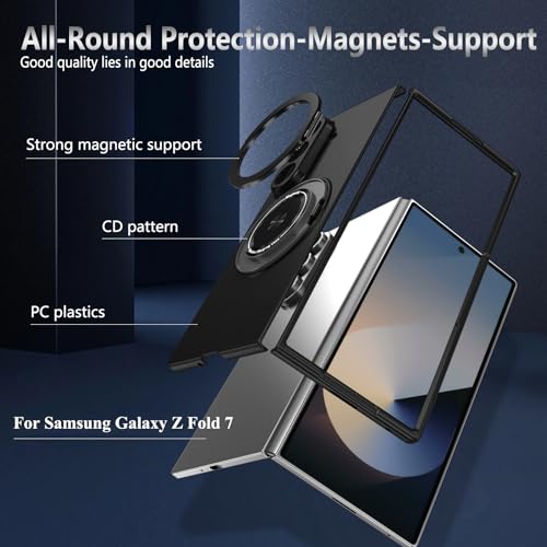 Coque Samsung Galaxy Z Fold 7 fine esthétique avec anneau aimanté chic