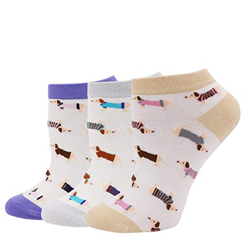 Pomlia Women’s Haute Dachshund Dog Socks Casual Crew Socks Animal Cute Socks Gifts for Women