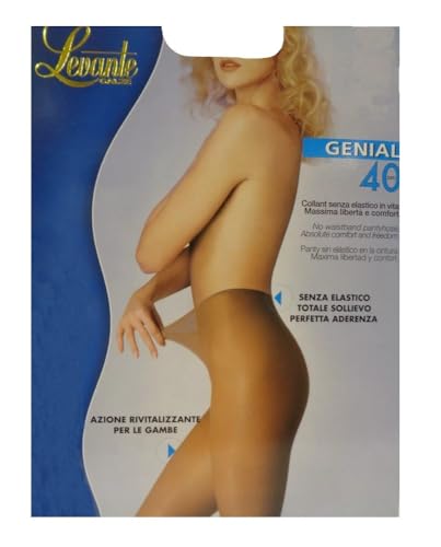 LEVANTE Collant donna 40 den senza elastico in vita perfetta aderenza articolo GENIAL 40 COLLANT, Naturel, 1 - S