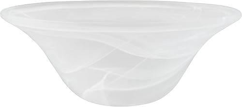 Aspen Creative 23509-11, pantalla de vidrio de repuesto de alabastro para lámpara de base media, lámpara de botín, colgante y accesorio de isla.