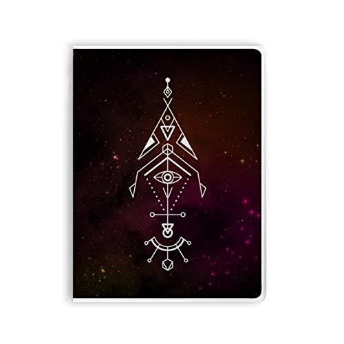 Carnet totem extraterrestre en géométrie universelle avec couverture souple en gomme