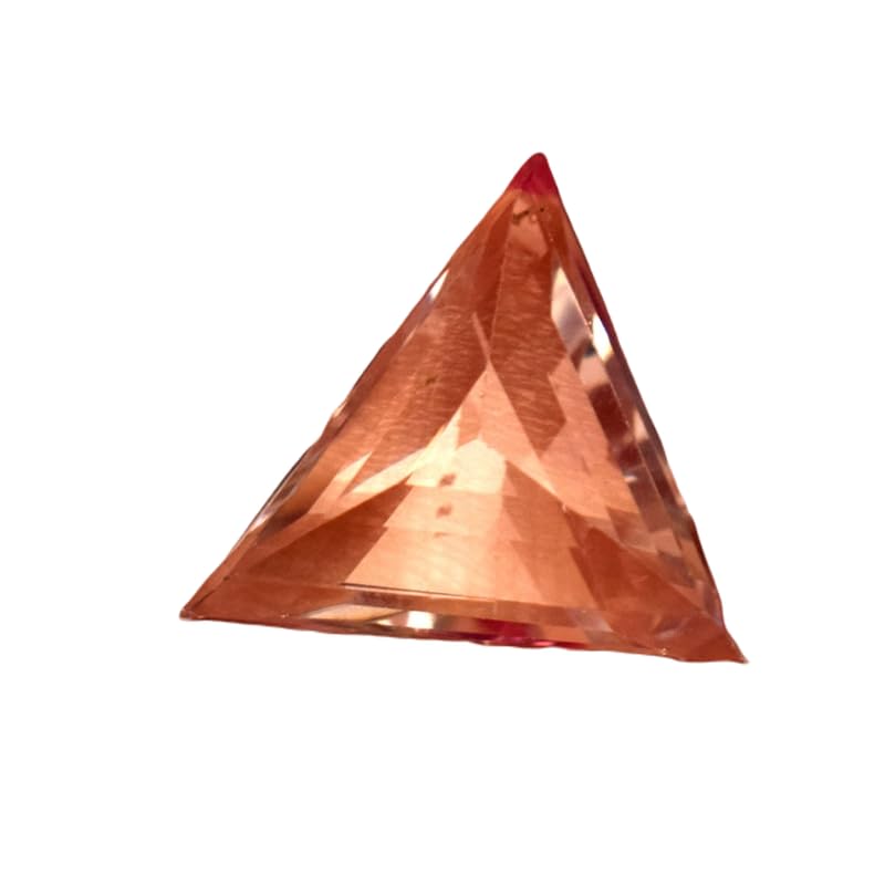 Saphir naturel Padparadscha triangle modifié taille brillante GH_FAC_00064 pour création bijoux