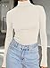 Trendy Queen Women's Turtleneck Long Sleeve Shirts Fall Fashion BasicThermal Underwear Tops Winter Clothes 2024 Beige M