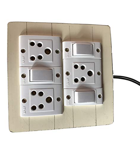 Image of Electric Extension Wooden Board (1 Meter 3Core Wire) (3 Socket 3 Switch-7x 4X 1.5 Board)