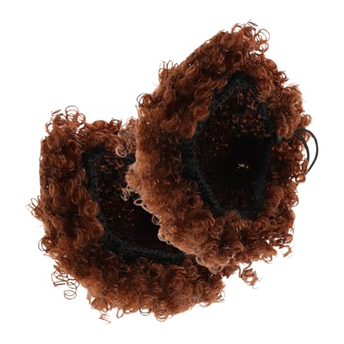 VALICLUD 1 Pair Wig Fake Hair Bun Hair Buns Brown High Temperature Wire
