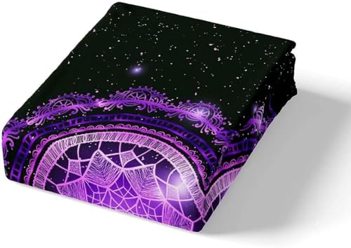 Housse de couette double attrape-rêves violette en microfibre avec imprimé galactique