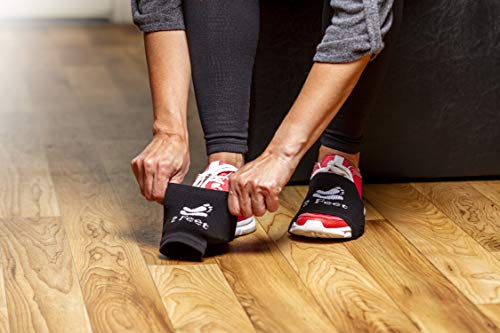 2 Feet Socks For Dancing On Smooth Floors, Dance Socks Over Sneakers, Smooth Pivots And Turns To Dance With Style On Wood Floors, Protect Knees | 4 Pairs Pack (Black, Black, Black, Black) #TOP4