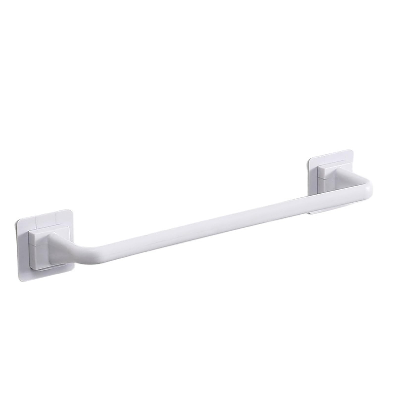 Adhesive Towel Rack Bathroom Bar Shelf Wall Mounted Hanger Toilet Suction Cup Holder Kitchen Organizer Easy Maintenance(White 34cm)