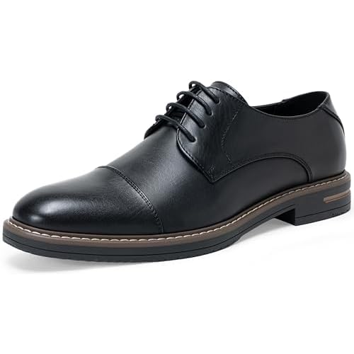 Jousen Men's Dress Shoes Cap Toe Formal Oxfords for Men Business Lace Up Casual Shoes