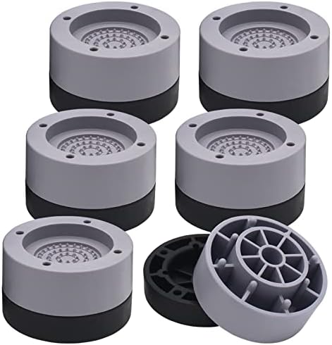 HANIHUA 6 Sets Furniture Risers 1 inch Grey Bed Risers, Heavy Duty Bed Lifts Risers for Table, Sofa, Couch, Desk, Adjustable Bed Frame Risers Supports Up to 1,300 Lbs