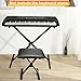 Ktaxon Single X Keyboard Stand and Bench Set, Adjustable Height Digital Piano Stand with Lockable Straps for 49 61 76 88 Keys