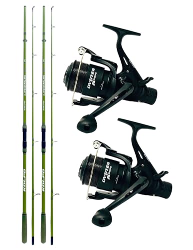 Kit completo per la pesca alla carpa: include 2 canne e 2 mulinelli