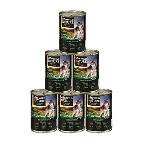 Dehner Wild Nature Hundefutter Adult, Bergweide, 6 x 400 g (2,4 kg)