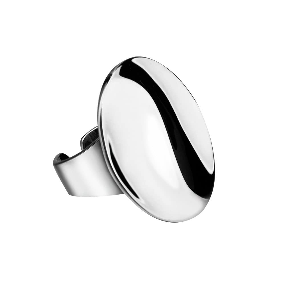 HGJH Anelli d'Argento,Anelli in Argento Sterling Donne 925 Grandi Anelli Regolabili Rotondi Lucidi Anelli Geometrici Regolabili in Argento Anello di Fidanzamento Anelli di Eternità per Ragazze