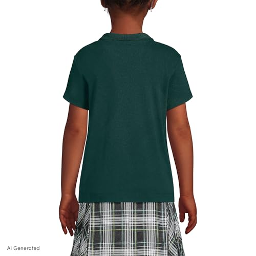 Image of Lands' End School Uniform Girls Short Sleeve Feminine Fit Interlock Polo Shirt