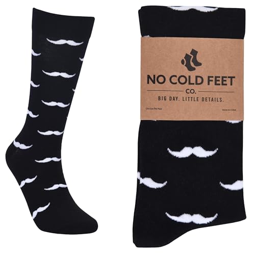 Men’s Novelty Dress Socks, Fun Colorful Patterned, Mid-Calf, Cotton Blend, One Pair