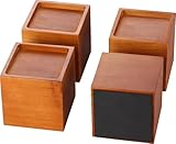 MONTIHOLD Premium Solid Pine Wood Bed Furniture Risers – 4-Inch Heavy-Duty Elevation for Beds, Sofas, and More | 1000 Lbs Capacity | Floor Protection (Single Height: 4')
