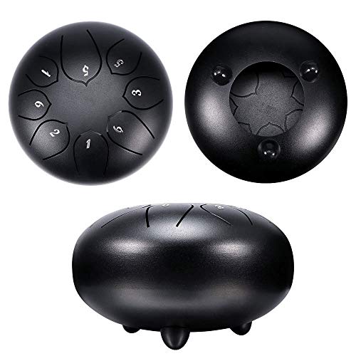 Tambor lengua de acero 6 pulgadas 8 tonos con baquetas miniatura 6