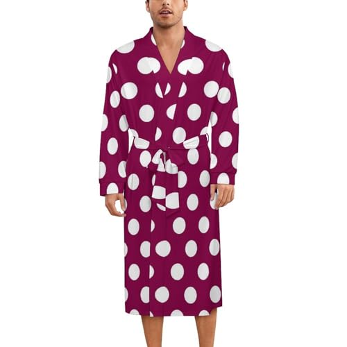 Robe de nuit kimono pour homme et femme à pois violets