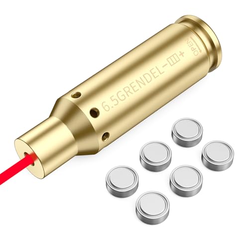 Tipfun 6.5 Grendel Laser Bore Sight Laser Sight Red Dot Boresighter for 6.5 Bore Sighter with 2 Sets of Batteries