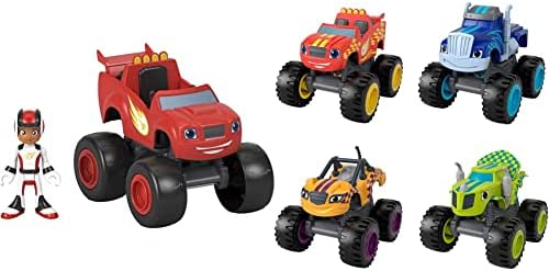 Fisher-Price Blaze and The Monster Machines Toy Truck & Figure Set & Blaze and The Monster Machines Racers 4 Pack, Set of die-cast Metal Push-Along Vehicles for Preschool Kids Ages 3 Years and Older