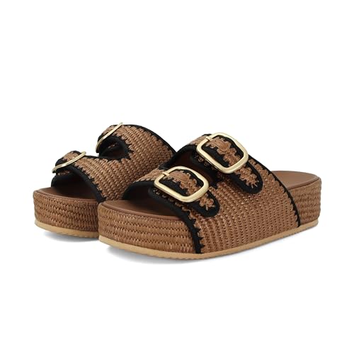 WJZDSJCO Raffia Sandals for Women Platform Slide Sandals Espadrille Straw