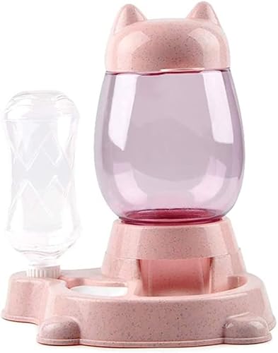 Automatischer Futter- und Wasserspender für Haustiere, kleine und mittlere Größe (Rosa) Geschenkidee