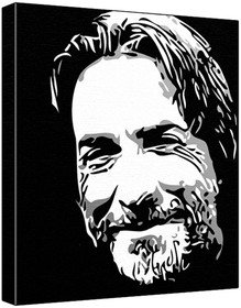 Jonathan Pienaar (100% Original Painting. Not A Print ) Acrylic Paint On Deep Framed Canvas (60 x 50 x 1.8 cm) 3-Colour Black/Grey/White-image-18
