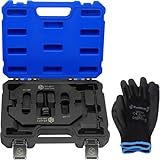 303-1248 カムシャフト保持タイミングツールキット フォード3.5L & 3.7L 4Vエンジン用、チェーンテンショナーホルダーツールとクランクシャフトをブロックするための3ピン 303-1248 303-1530を置き換えます スポンジボックス付き DIYツール ポータブルケースと手袋付き